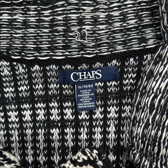 Chaps Monochrome Black and White Knit Sweater - Picture 2 of 8